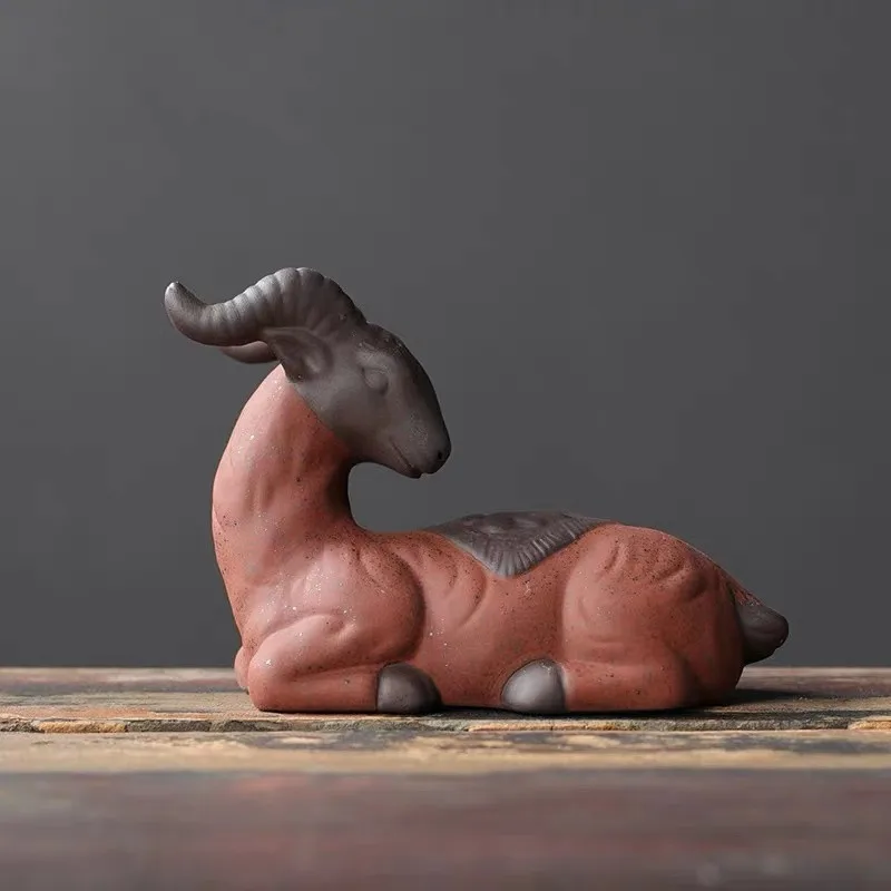Artistic Home Decor Ceramic Animal Figurines, Tea Tray Accessories Unique Sheep Ornaments for a Charming Ambiance
