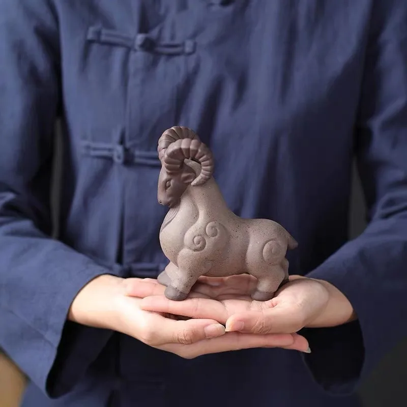 Artistic Home Decor Ceramic Animal Figurines, Tea Tray Accessories Unique Sheep Ornaments for a Charming Ambiance