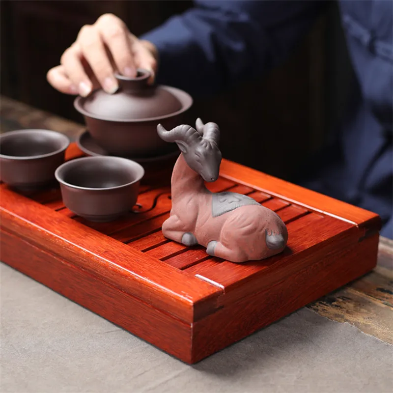 Artistic Home Decor Ceramic Animal Figurines, Tea Tray Accessories Unique Sheep Ornaments for a Charming Ambiance