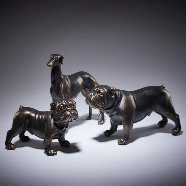 Antique Copper French Bulldog Figurine Elegant Dog Statue for Home, Office, or Living Room Decor and Gifts - Image 3