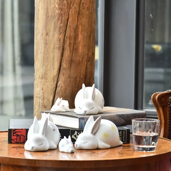 Chic Rabbit Figurine Modern Ceramic Ornament for Home Decor, Bedroom, Study, Wedding Gifts, Desk, and Kawaii Accessories - Image 3