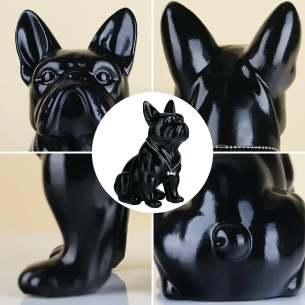 Nordic-Inspired French Bulldog Dog Statue Exquisite Resin Craftsmanship for Home Decor, a Distinctive Animal Ornament and Living Room Sculpture - Image 2