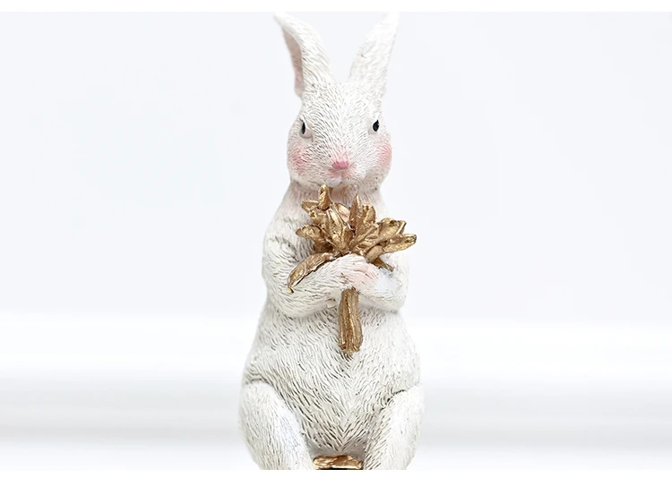 Rabbit Figurine Family Artistic Pastoral Palace Décor for Home, Bedroom, Living Room, Porch - Easter Bunny Resin Crafts Ideal for Kids' Gifts