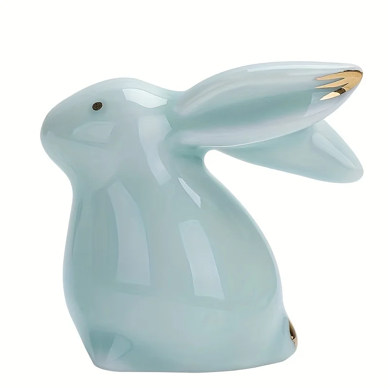 Ceramic Rabbit Figurines Charming Easter and Home Décor Gifts - Porcelain Art for Modern Homes, Weddings, and Crafts