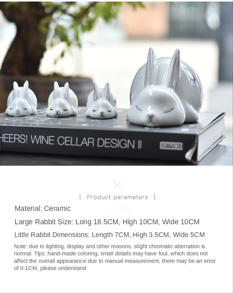 Chic Rabbit Figurine Modern Ceramic Ornament for Home Decor, Bedroom, Study, Wedding Gifts, Desk, and Kawaii Accessories