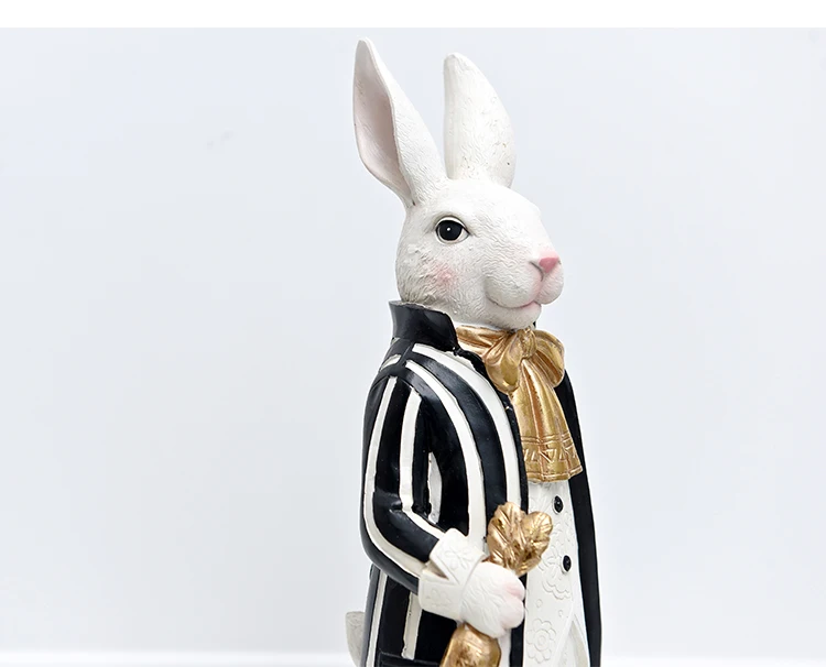 Rabbit Figurine Family Artistic Pastoral Palace Décor for Home, Bedroom, Living Room, Porch - Easter Bunny Resin Crafts Ideal for Kids' Gifts