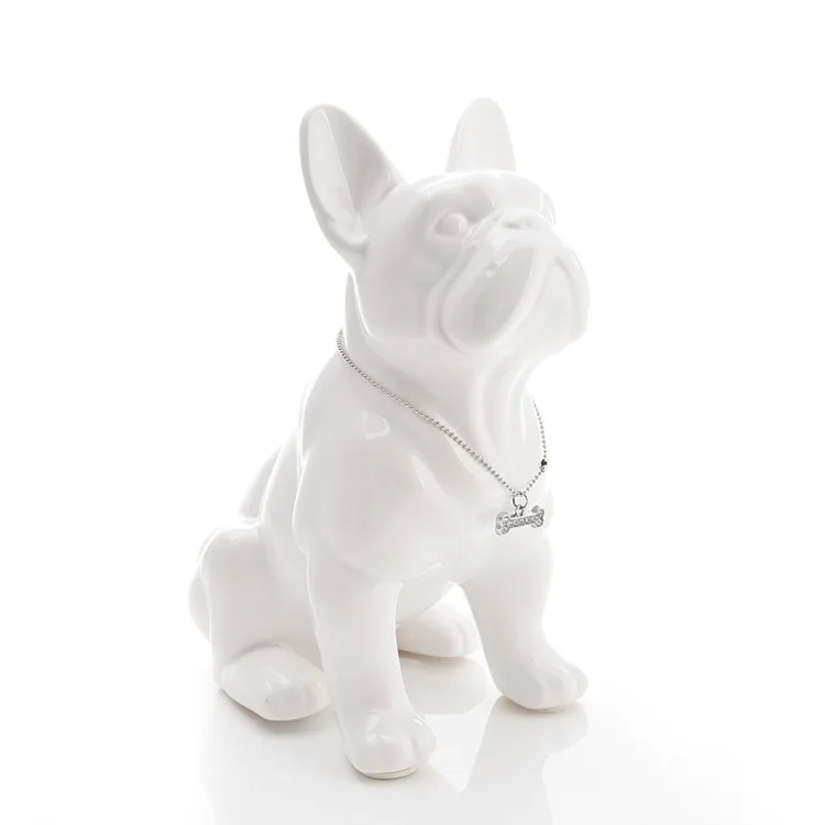Nordic-Inspired French Bulldog Dog Statue Exquisite Resin Craftsmanship for Home Decor, a Distinctive Animal Ornament and Living Room Sculpture
