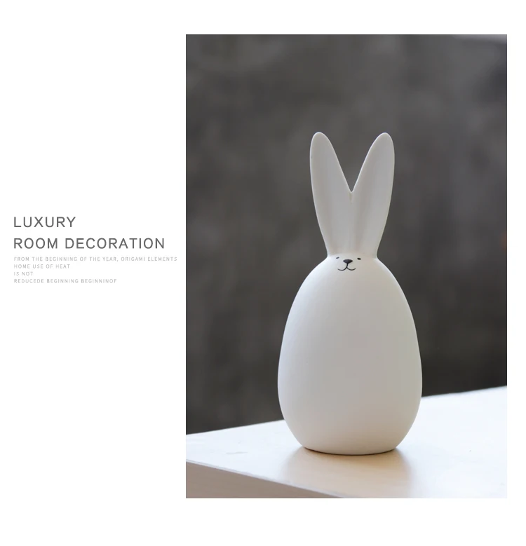 Charming Rabbit Figurines Adorable Ceramic Sculptures for Easter, Nordic Home Decor, and Garden Ornaments