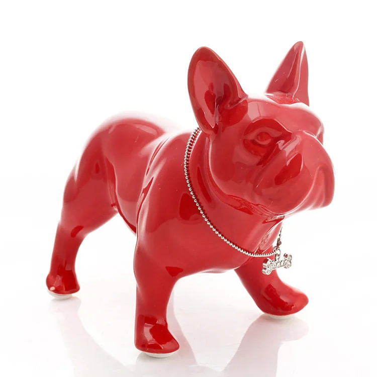 Nordic-Inspired French Bulldog Dog Statue Exquisite Resin Craftsmanship for Home Decor, a Distinctive Animal Ornament and Living Room Sculpture