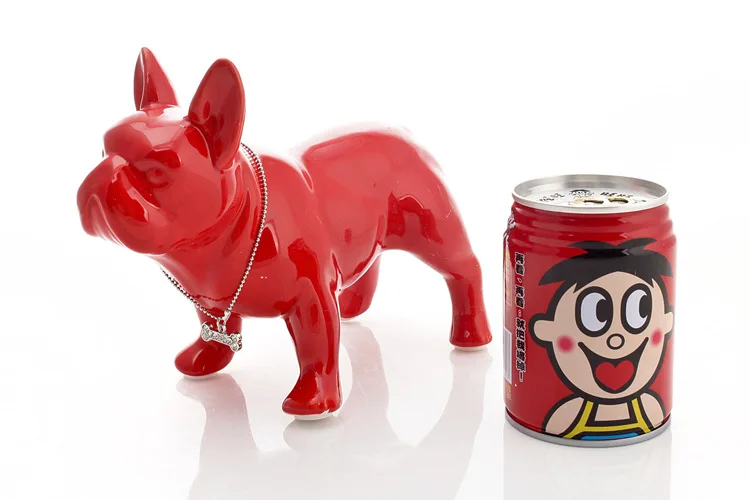 Nordic-Inspired French Bulldog Dog Statue Exquisite Resin Craftsmanship for Home Decor, a Distinctive Animal Ornament and Living Room Sculpture