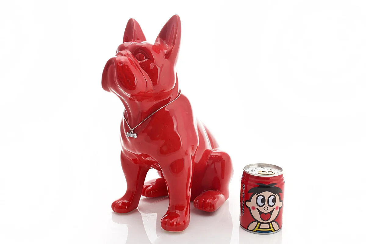 Nordic-Inspired French Bulldog Dog Statue Exquisite Resin Craftsmanship for Home Decor, a Distinctive Animal Ornament and Living Room Sculpture