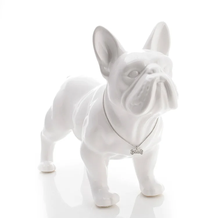 Nordic-Inspired French Bulldog Dog Statue Exquisite Resin Craftsmanship for Home Decor, a Distinctive Animal Ornament and Living Room Sculpture