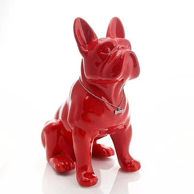 Nordic-Inspired French Bulldog Dog Statue Exquisite Resin Craftsmanship for Home Decor, a Distinctive Animal Ornament and Living Room Sculpture