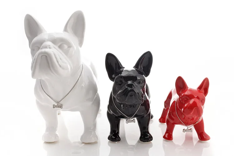 Nordic-Inspired French Bulldog Dog Statue Exquisite Resin Craftsmanship for Home Decor, a Distinctive Animal Ornament and Living Room Sculpture