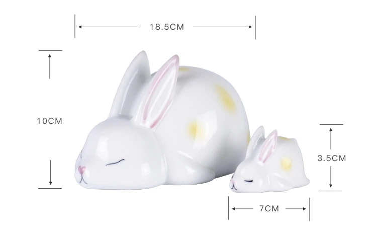 Chic Rabbit Figurine Modern Ceramic Ornament for Home Decor, Bedroom, Study, Wedding Gifts, Desk, and Kawaii Accessories