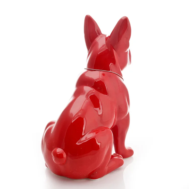 Nordic-Inspired French Bulldog Dog Statue Exquisite Resin Craftsmanship for Home Decor, a Distinctive Animal Ornament and Living Room Sculpture