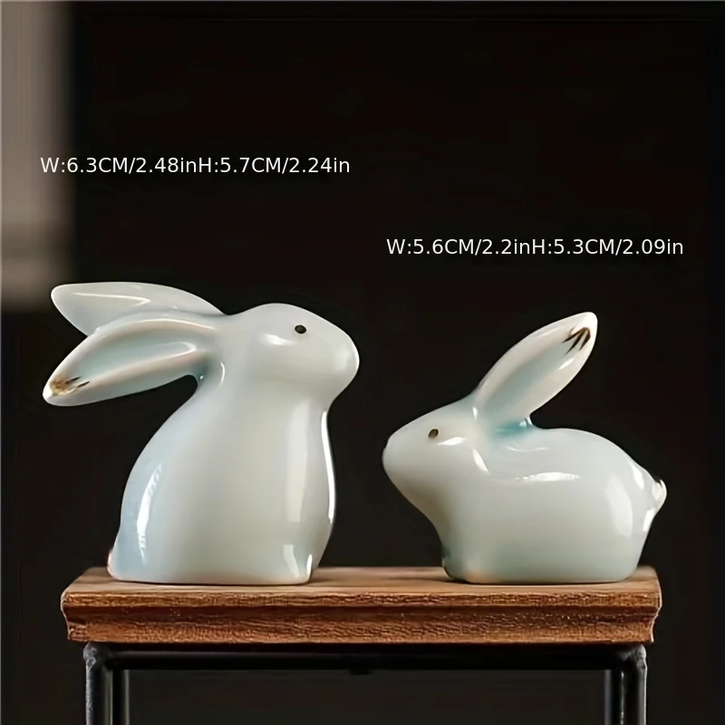 Ceramic Rabbit Figurines Charming Easter and Home Décor Gifts - Porcelain Art for Modern Homes, Weddings, and Crafts