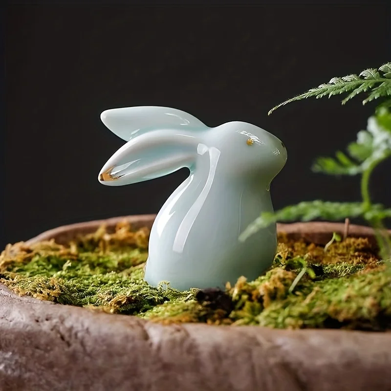 Ceramic Rabbit Figurines Charming Easter and Home Décor Gifts - Porcelain Art for Modern Homes, Weddings, and Crafts