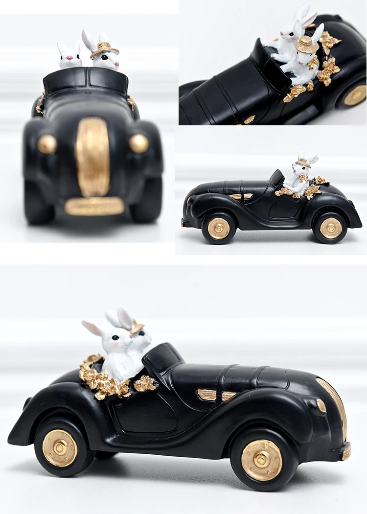 Rabbit Figurine Family Artistic Pastoral Palace Décor for Home, Bedroom, Living Room, Porch - Easter Bunny Resin Crafts Ideal for Kids' Gifts