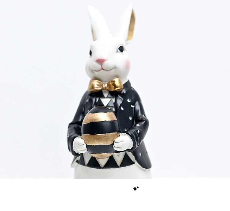 Rabbit Figurine Family Artistic Pastoral Palace Décor for Home, Bedroom, Living Room, Porch - Easter Bunny Resin Crafts Ideal for Kids' Gifts