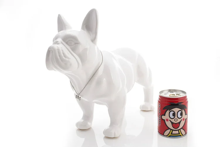 Nordic-Inspired French Bulldog Dog Statue Exquisite Resin Craftsmanship for Home Decor, a Distinctive Animal Ornament and Living Room Sculpture