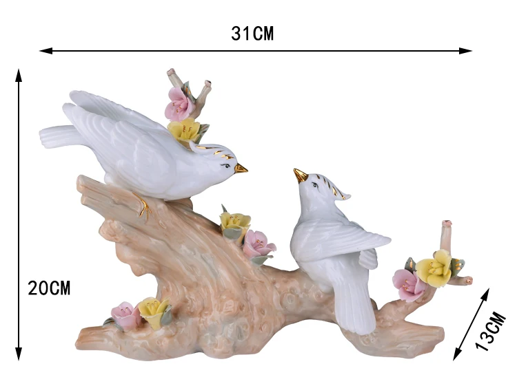 Ceramic Hummingbird Figurines Charming Home Decor and Gift Accessories Featuring Delicate Flower Birds