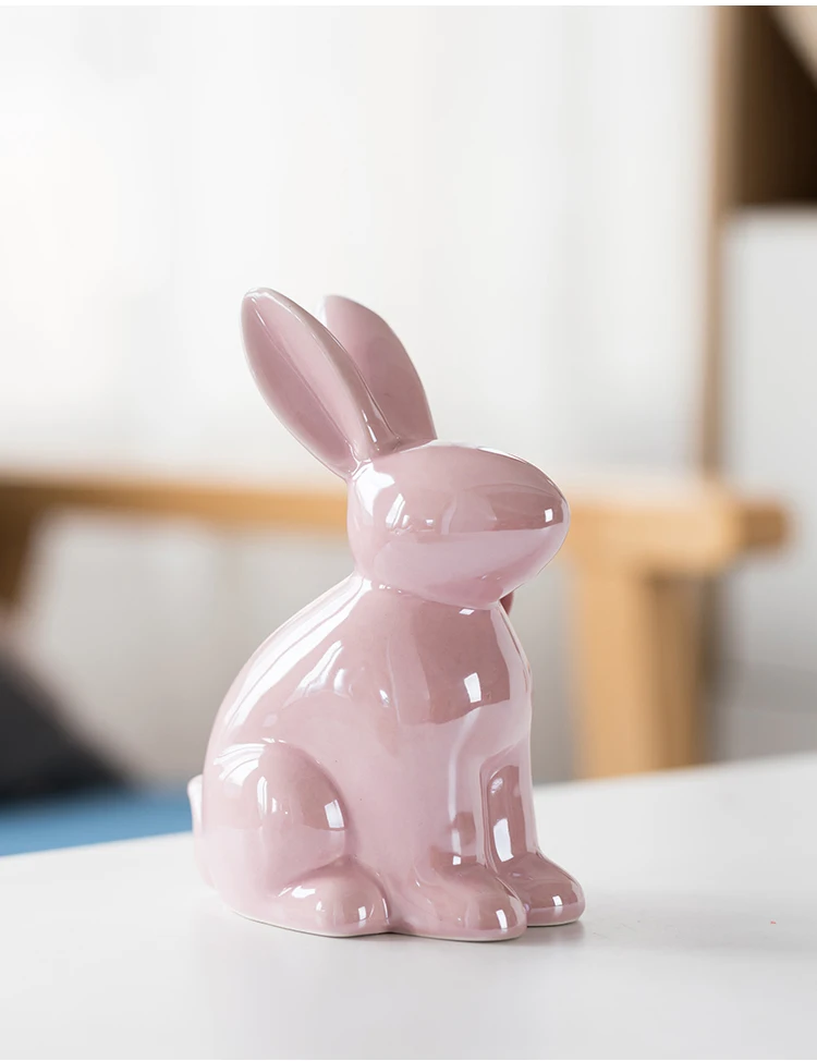 Adorable Rabbit Figurine Ceramic Home Decor Accent with Butterfly Details - Perfect Aesthetic Ornament for Kawaii Room Decor and Ideal Christmas Gift Accessory