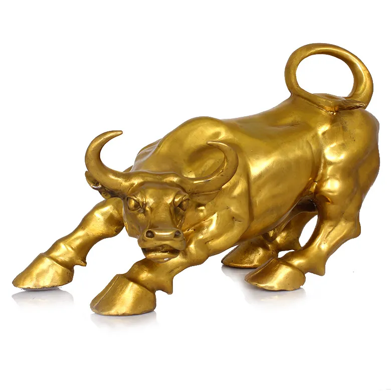 Wall Street Cattle Sculpture, Copper Cow Statue - Ideal Office Decoration, Mascot, and Business Gift showcasing Artistic Craftsmanship