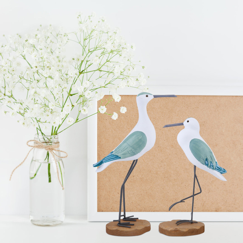 Seagull Bird Sculpture - A Wooden Ornament for Coastal Sea Decor, Garden, Desktop, and Home