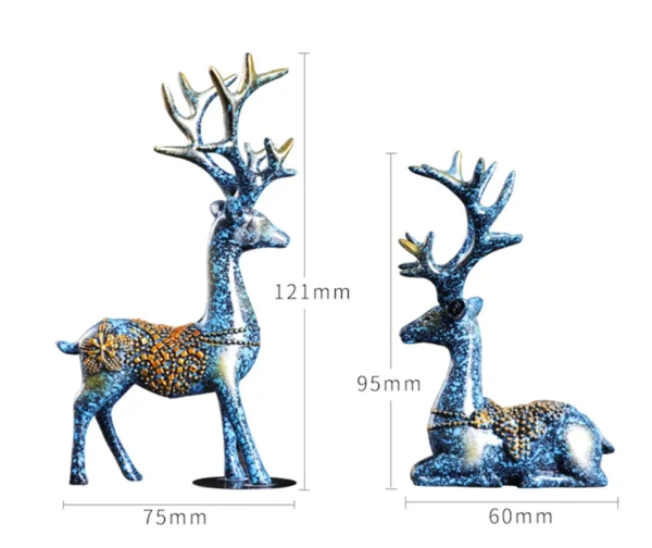 2-Piece Personalized and Creative Deer Ornaments for Auto Interior Decoration and Indoor Tabletop Beautification - Image 2
