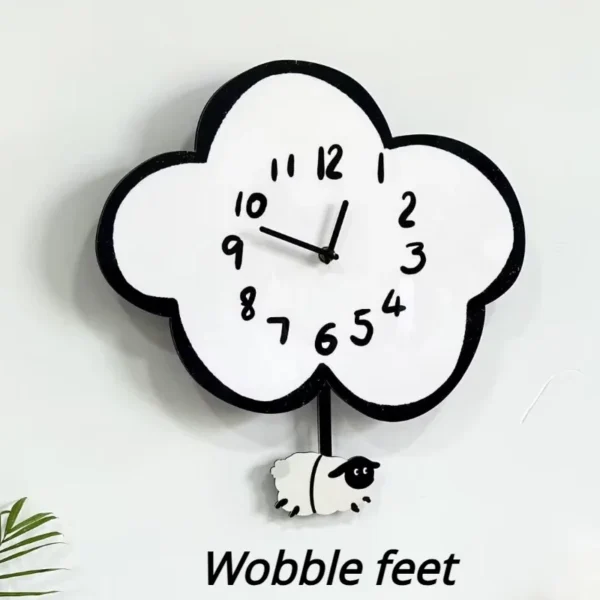 Pendulum Clocks Whimsical Sheep-Inspired Wall Decor for Living and Children's Rooms