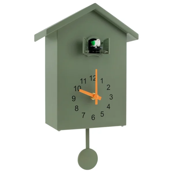 Battery-Powered Cuckoo Wall Clock Pendulum and Delicate Bird Sound for Living Room Decor