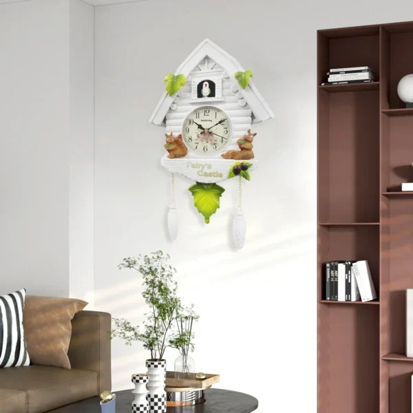 Nordic Cuckoo Wall Clock Birdhouse - Charming Timekeeping Décor for Kids' Home and Living Spaces - Image 3