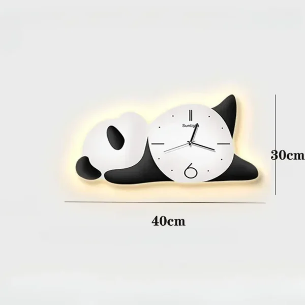 Adorable Panda Family Cartoon Wall Clocks for Children's Bedrooms - Silent & Punch-Free Decor - Image 4
