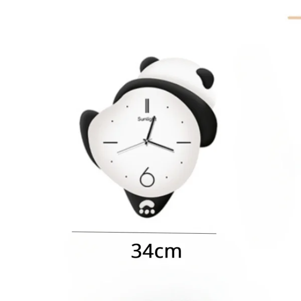 Adorable Panda Family Cartoon Wall Clocks for Children's Bedrooms - Silent & Punch-Free Decor - Image 6