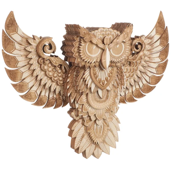 Whimsical Wooden Owl Ornament Charming Wall Hanging for Home Decor - Handcrafted Owl Adornment and Pendant, Perfect for Room Decor and Wall Art - Image 4