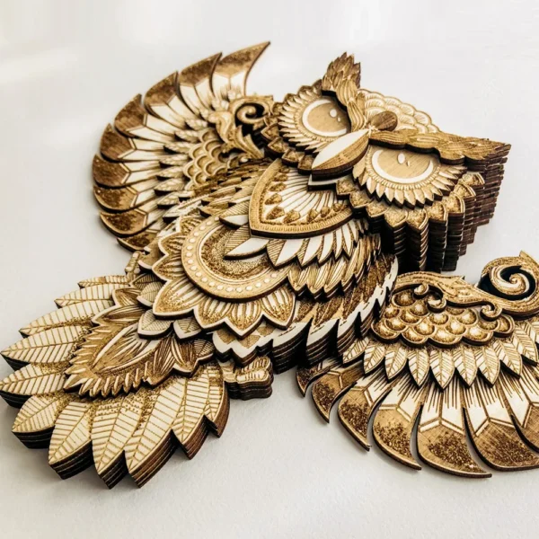 Whimsical Wooden Owl Ornament Charming Wall Hanging for Home Decor - Handcrafted Owl Adornment and Pendant, Perfect for Room Decor and Wall Art - Image 5