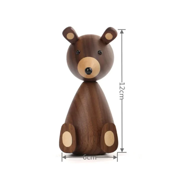 Nordic Design Wooden Brown Bear Statue Home Decor Figurines - High Quality Room Decor Gifts/Crafts/Family Toys - Image 5