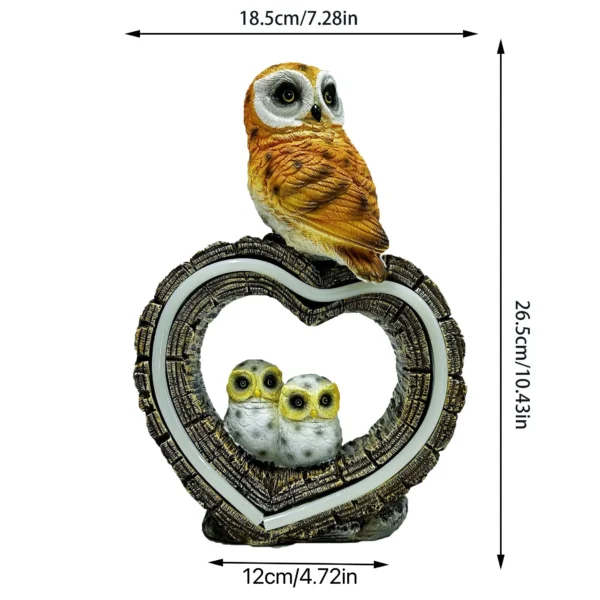 Illuminate Your Garden with Enchanting Owl Light: Solar-Powered Resin Owl Love Decor, Perfect for Outdoor Landscape Decorations and Animal Ornaments - Image 4