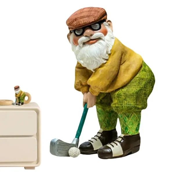 Vintage Statues of Golf Gnomes - Charming Garden Decor and Funny Gift for Golf Enthusiasts - Image 2