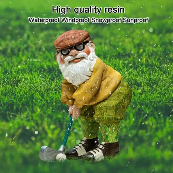 Vintage Statues of Golf Gnomes - Charming Garden Decor and Funny Gift for Golf Enthusiasts - Image 4