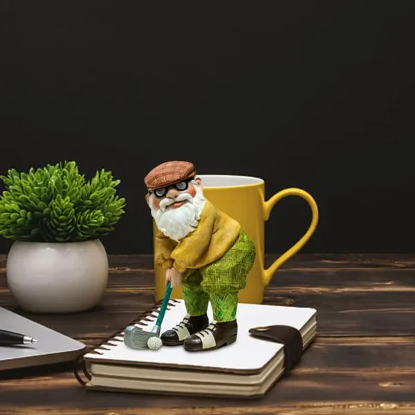 Vintage Statues of Golf Gnomes - Charming Garden Decor and Funny Gift for Golf Enthusiasts - Image 6