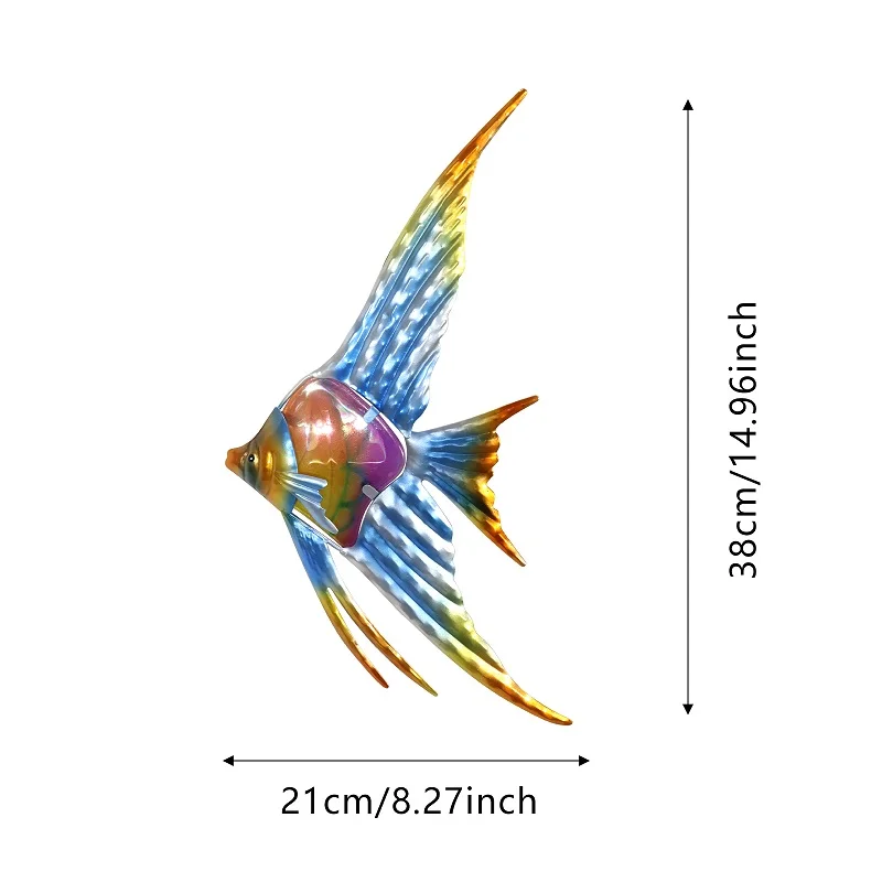 Outdoor Garden Decor Angelfish Wall Art, Miniature Statues, and Sculptures for Exterior Beauty