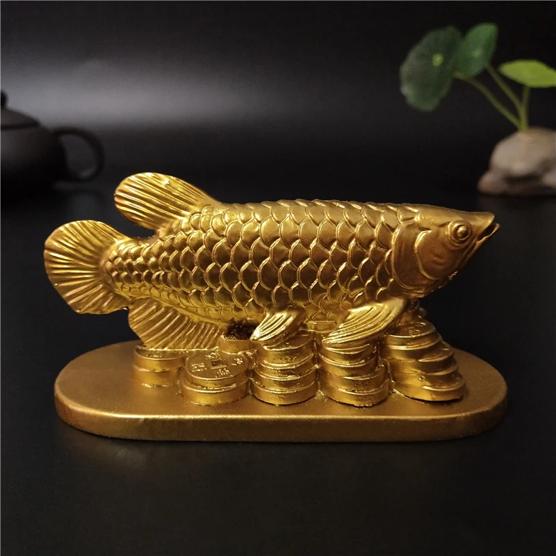 Feng Shui Gold Fish Ornaments Exquisite Statues for Home Decoration and Gift-Giving