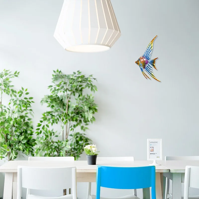 Outdoor Garden Decor Angelfish Wall Art, Miniature Statues, and Sculptures for Exterior Beauty