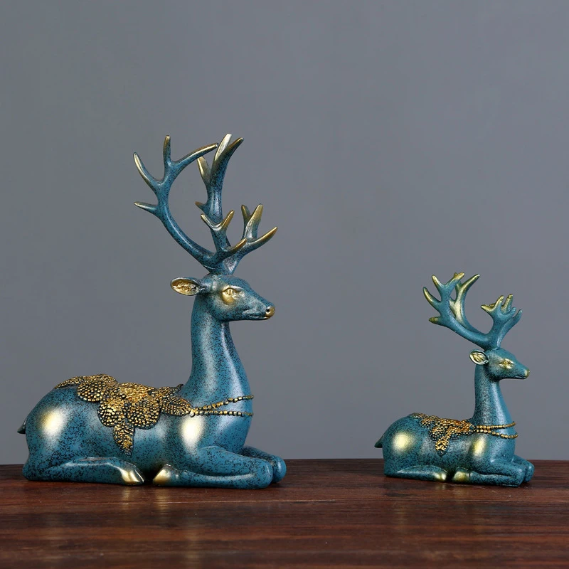 Nordic Deer Statue Home Decoration Resin Deer Head Figurine, Modern Sculpture, Art Statues for Home Decor Accessories