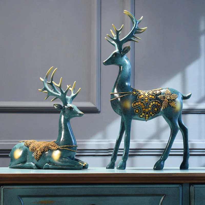Nordic Deer Statue Home Decoration Resin Deer Head Figurine, Modern Sculpture, Art Statues for Home Decor Accessories