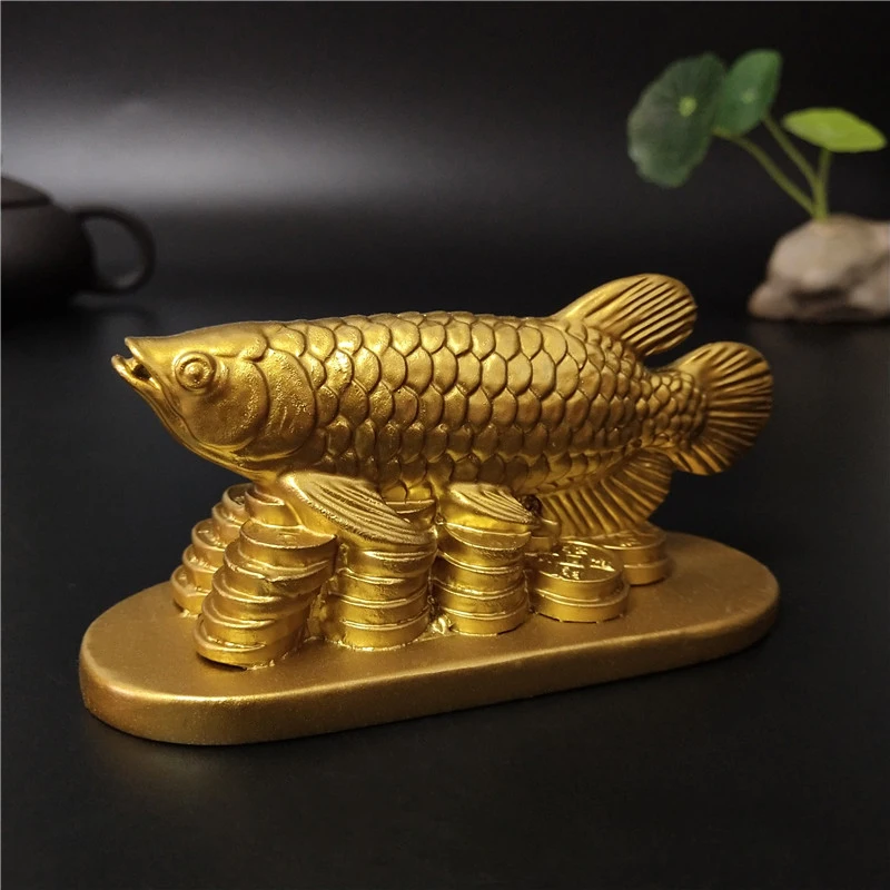 Feng Shui Gold Fish Ornaments Exquisite Statues for Home Decoration and Gift-Giving