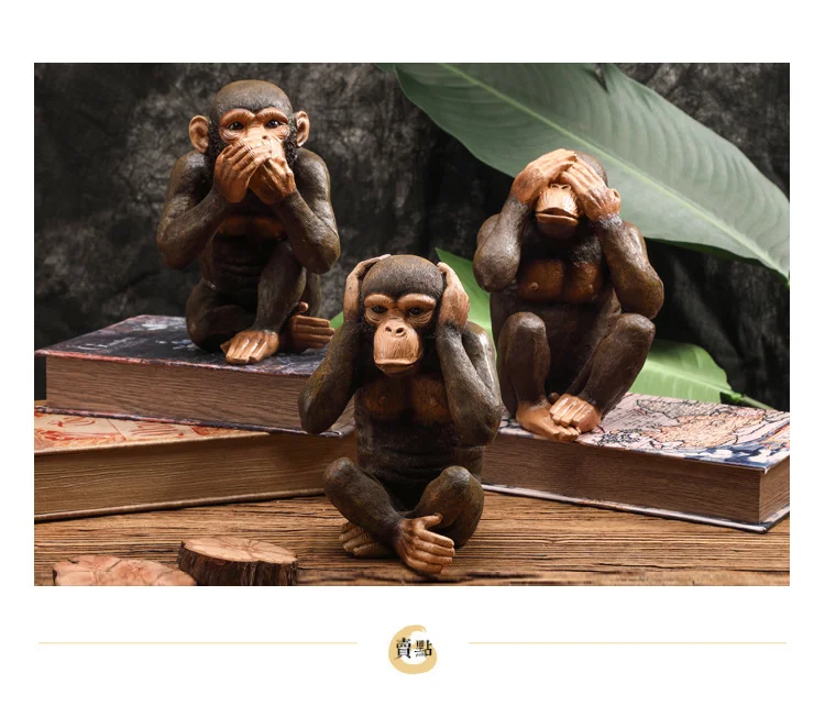Nordic Decor Simulation Monkey Statue Gorilla Animal Decoration Retro Cafe Bar Dekoration Accessories Resin Crafts Room Decor For Friend Gift