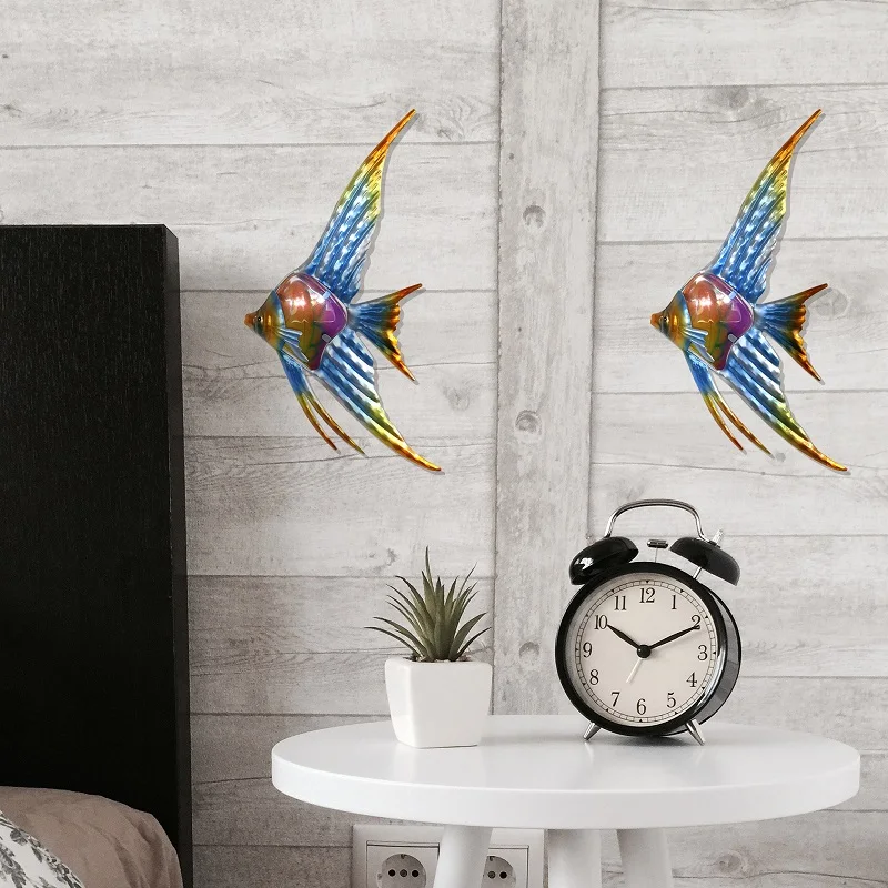 Outdoor Garden Decor Angelfish Wall Art, Miniature Statues, and Sculptures for Exterior Beauty